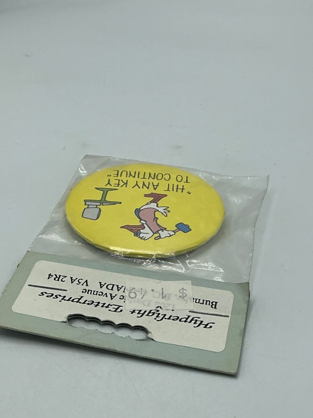Vintage Magnet Button Hit Any Key To Continue Computer Hyperlight - Picture 5 of 10